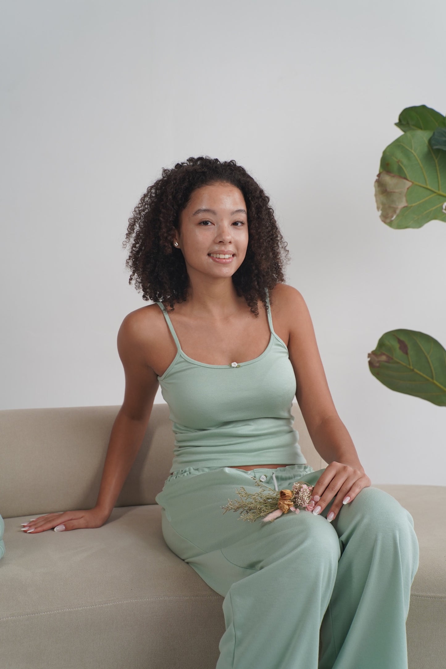 Conjunto Verde Top e Calças