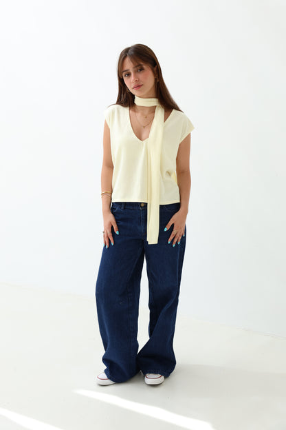 yellow Scarf Top