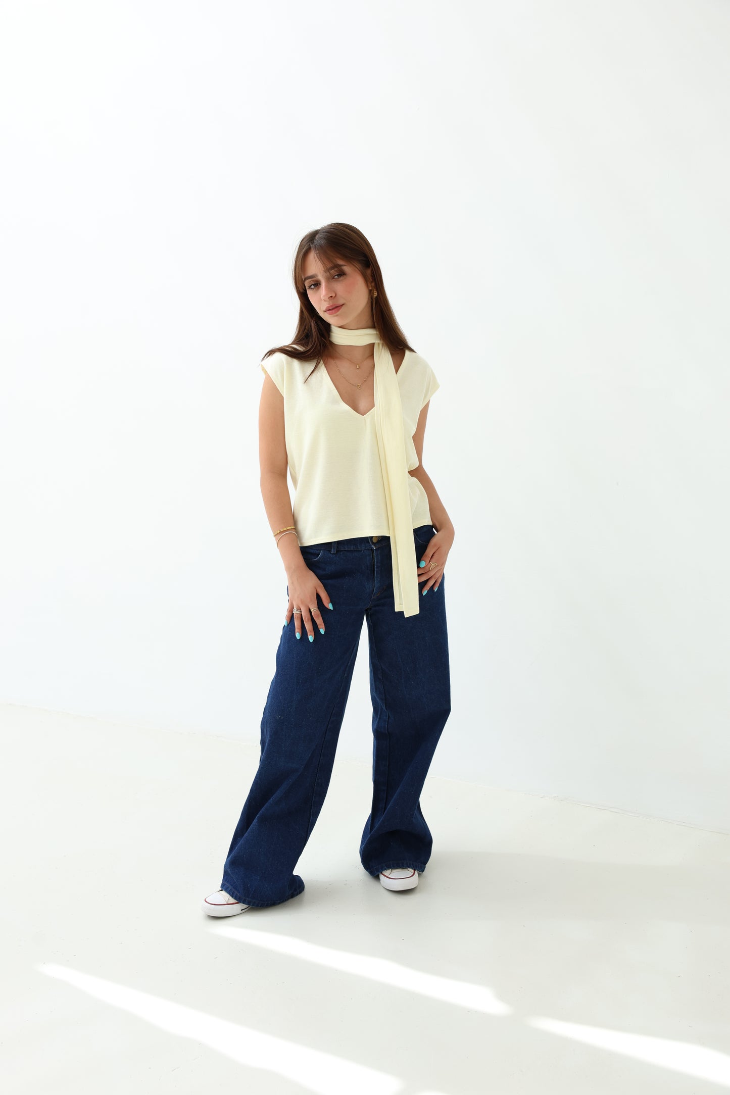 yellow Scarf Top