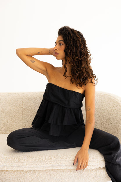 Noir Frill Bandeau - Top